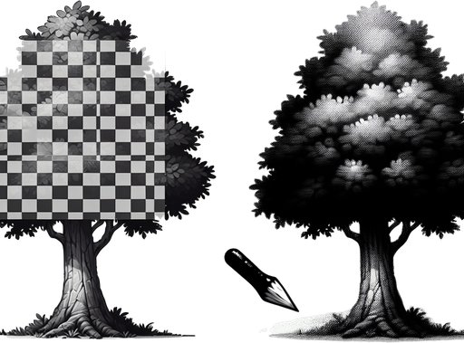 Tree.
Single Game Texture.  In-Game asset.  2d.  Blank background.  High contrast.  No shadows