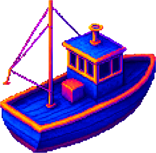 Turn the boat clockwise 45 degrees to face the bow right.