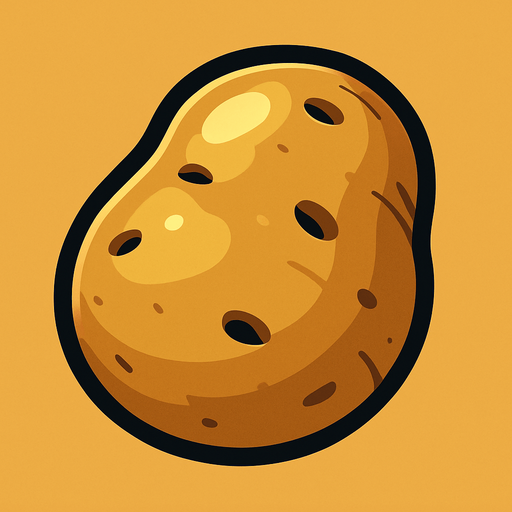 potato.
In-Game asset.  2d.  High contrast.  No shadows. cartoon