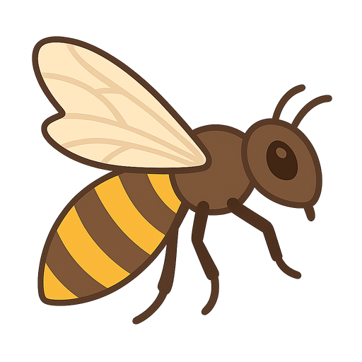 arı. No background. Transparent background. Blank background. No shadows. 2d. In-Game asset. flat