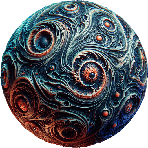 Esfera demoniaca.
Single Game Texture.  In-Game asset.  2d.  Blank background.  High contrast.  No shadows