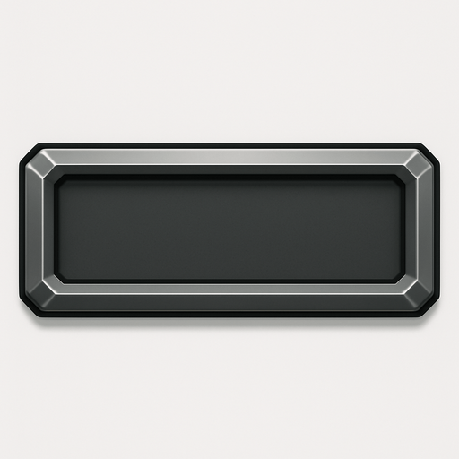 200x800 inset corners box gray shiny.
In-Game asset.  2d.  High contrast.  No shadows