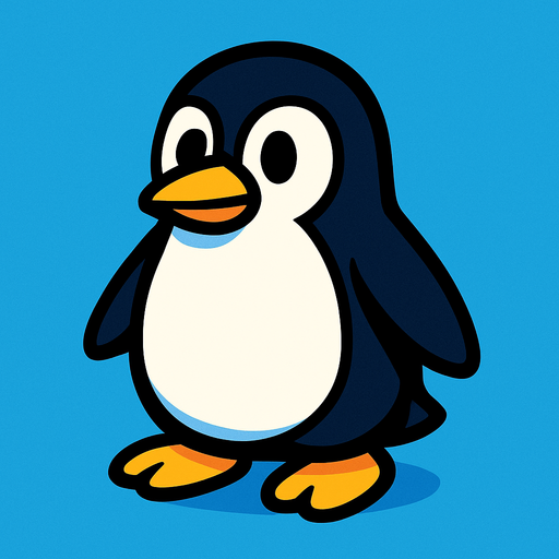 Penguin.
In-Game asset.  2d.  High contrast.  No shadows
