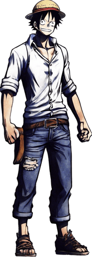 Replace the man with Monkey D. Luffy