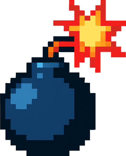 Bomba pixel.
In-Game asset.  2d.  High contrast.  No shadows