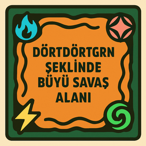 DİRTDÖRTGRN ŞEKLİNDE BÜYÜ SAVAŞ ALANI.
In-Game asset.  2d.  High contrast.  No shadows