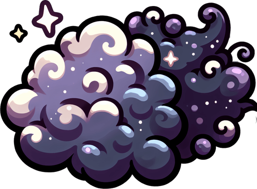 A dust cloud. cartoon
Single Game Texture.  In-Game asset.  2d.  Blank background.  High contrast.  No shadows