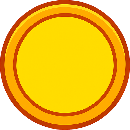 plain yellow round button with orange border.
In-Game asset.  2d.  High contrast.  No shadows