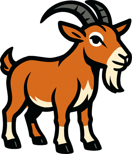 goat.
In-Game asset.  2d.  High contrast.  No shadows