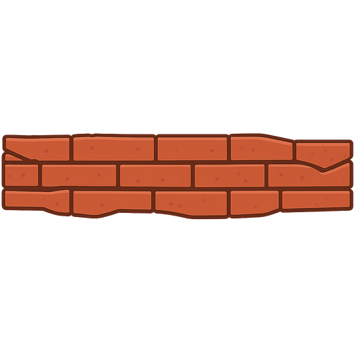 ladrillos. No background. Transparent background. Blank background. No shadows. 2d. In-Game asset. flat