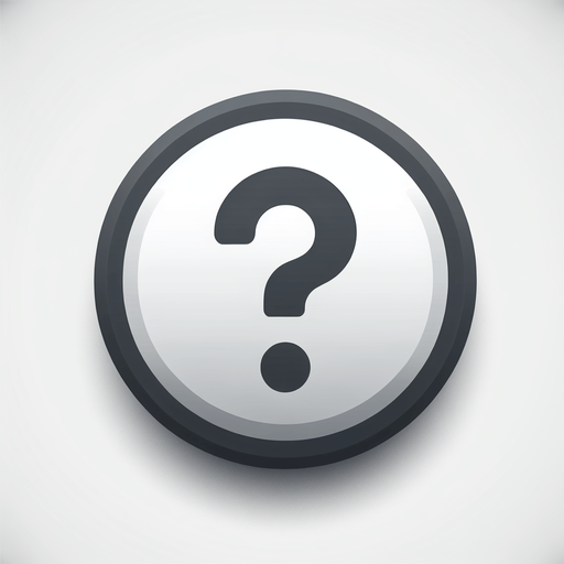 A round button with a question mark in sharp vector graphcis.
Single Game Texture. In-Game asset. 2d. Blank background. High contrast. No shadows.