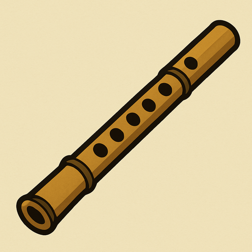 Flute in professor Layton game style.
In-Game asset.  2d.  High contrast.  No shadows