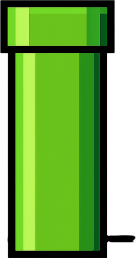make one pipe copy of flappy bird game but one pipe.
In-Game asset.  2d.  High contrast.  No shadows