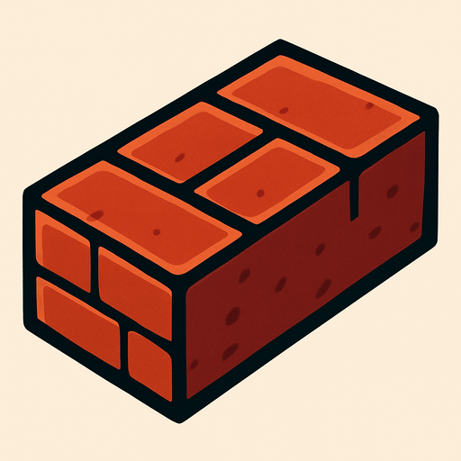 ladrillo grande.
In-Game asset.  2d.  High contrast.  No shadows