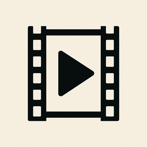 Minimalist film icon.
In-Game asset.  2d.  High contrast.  No shadows