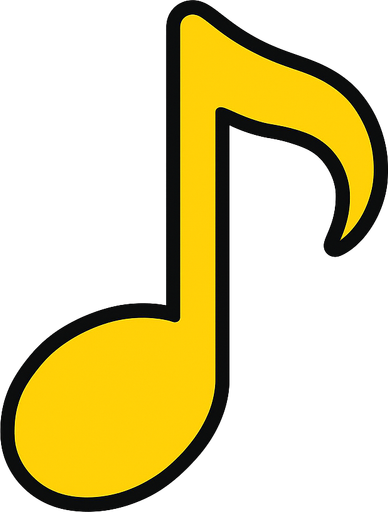 2d yellow renkte golgesiz bir nota olustur.
In-Game asset.  2d.  High contrast.  No shadows