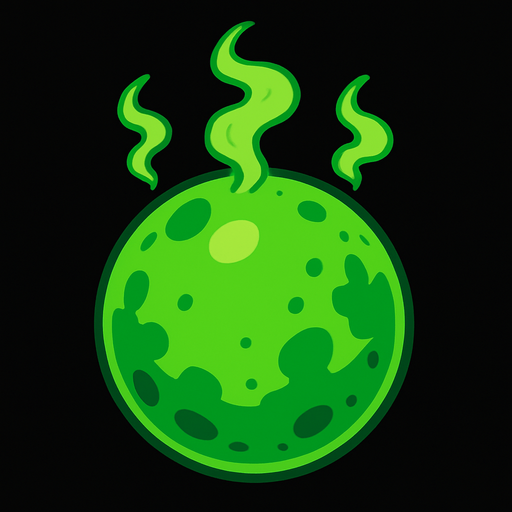 green poison ball.
In-Game asset.  2d.  High contrast.  No shadows
