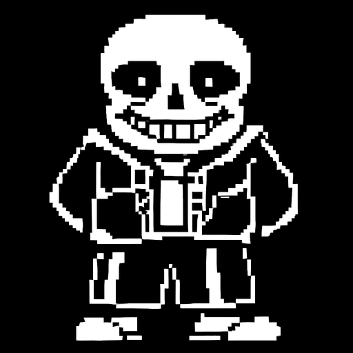Sans Undertale.
In-Game asset.  2d.  High contrast.  No shadows