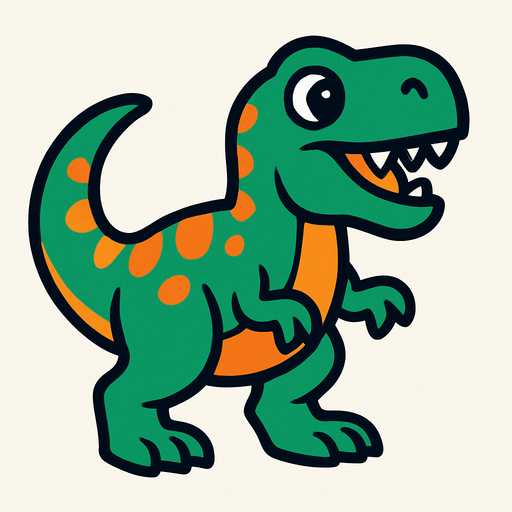 dinosaur.
In-Game asset.  2d.  High contrast.  No shadows