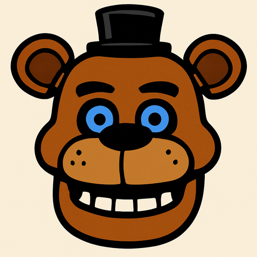 freddy head.
In-Game asset.  2d.  High contrast.  No shadows