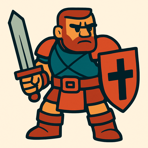 Frank  Warrior.
In-Game asset.  2d.  High contrast.  No shadows