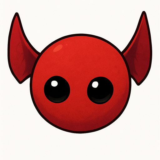 red coloured top down look for quick cute semi realistic round shaped anime enemy for basic animation like enemy. In-Game asset. 2d. High contrast. No shadows.
