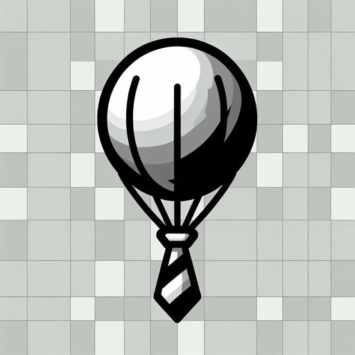 Шарик воздушный на с галстуком.
Single Game Texture. In-Game asset. 2d. Blank background. High contrast. No shadows.