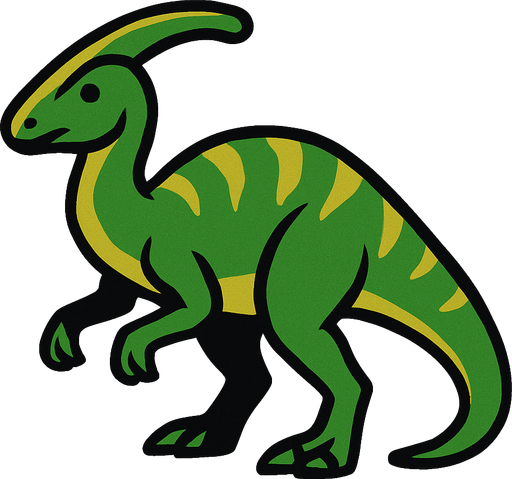 Parasaur.
In-Game asset.  2d.  High contrast.  No shadows