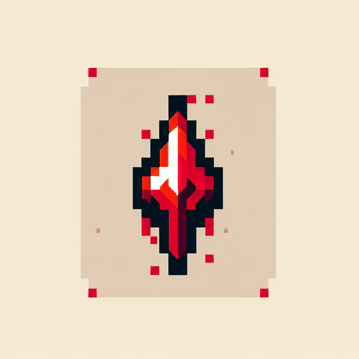 red projectile rune. pixelated. 8-bit.
Single Game Texture. In-Game asset. 2d. Blank background. High contrast. No shadows.