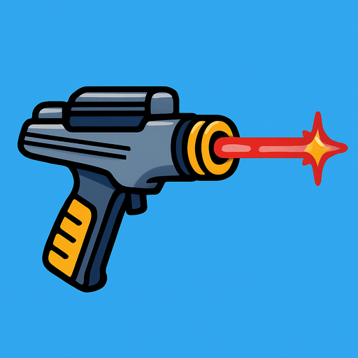 Laser beam fire out barrel of light phaser
In-Game asset.  2d.  High contrast.  No shadows