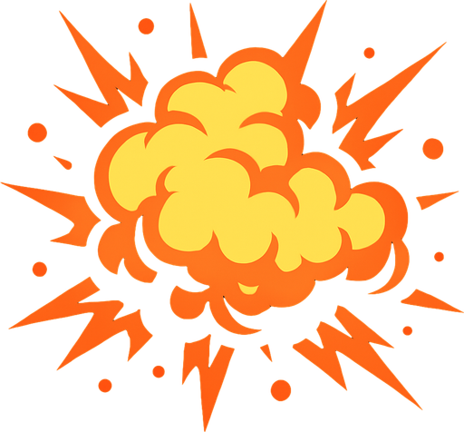 Explosion.
In-Game asset.  2d.  High contrast.  No shadows