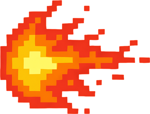 fire shoot pixel art.
In-Game asset.  2d.  High contrast.  No shadows