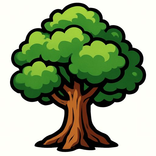 Ağaç.
In-Game asset.  2d.  High contrast.  No shadows