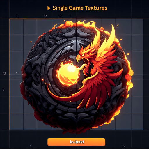 garuda fire ball.
Single Game Texture.  In-Game asset.  2d.  Blank background.  High contrast.  No shadows