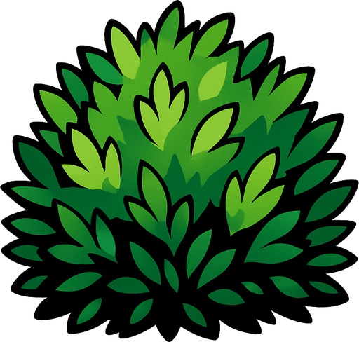 Çalı.
In-Game asset.  2d.  High contrast.  No shadows