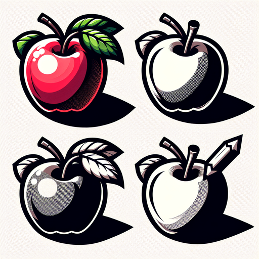 Apple.
Single Game Texture. In-Game asset. 2d. Blank background. High contrast. No shadows.