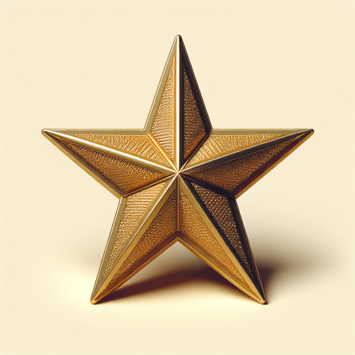 a golden christmas tree star. plastic style. Single Game Texture. In-Game asset. 2d. Blank background. High contrast. No shadows.