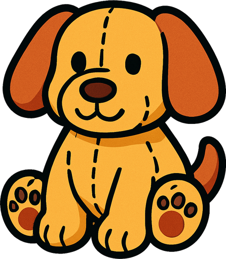 dogPlushie.
In-Game asset.  2d.  High contrast.  No shadows