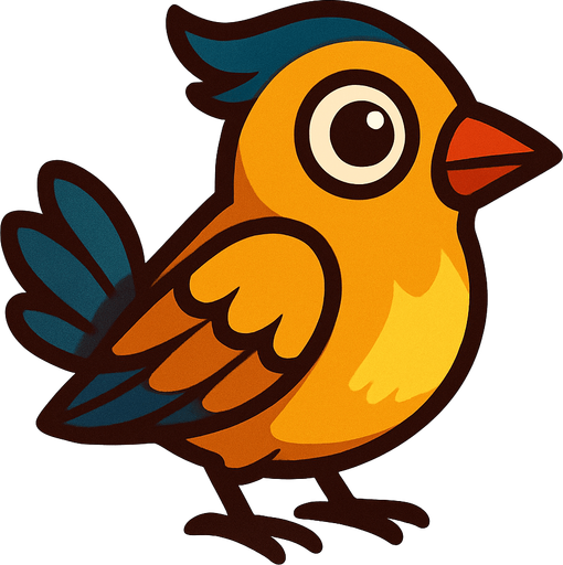 kuş.
In-Game asset.  2d.  High contrast.  No shadows