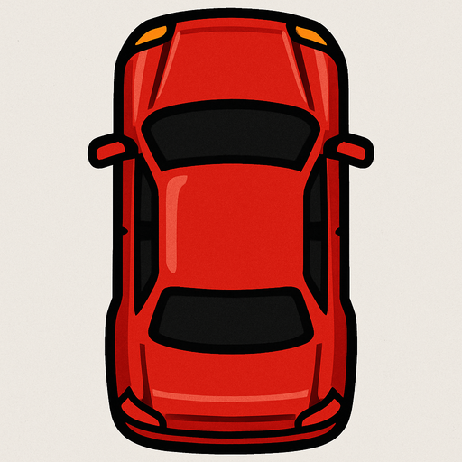 Top down car red.
In-Game asset.  2d.  High contrast.  No shadows