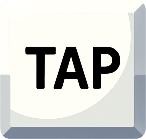 Add the text TAP inside of it. in  black