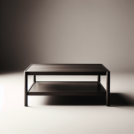 simple coffee table front view.