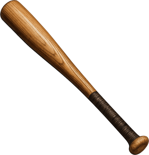 Haz un bate realista.
In-Game asset.  2d.  High contrast.  No shadows. Ultra Realista