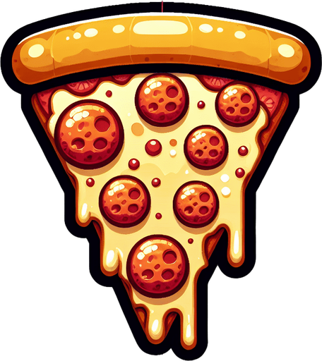 Pizza slic
Single Game Texture. In-Game asset. 2d. Blank background. High contrast. No shadows.