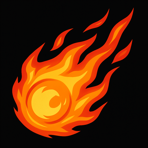 Fireball.
In-Game asset.  2d.  High contrast.  No shadows