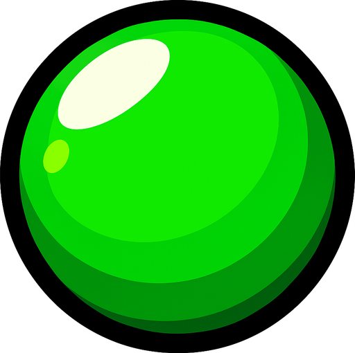 esfera verde.
In-Game asset.  2d.  High contrast.  No shadows
