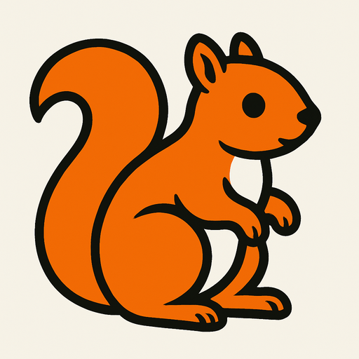 Squirrel.
In-Game asset.  2d.  High contrast.  No shadows