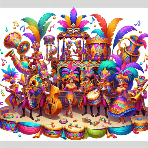 carnevale.
Single Game Texture. In-Game asset. 2d. Blank background. High contrast. No shadows.
