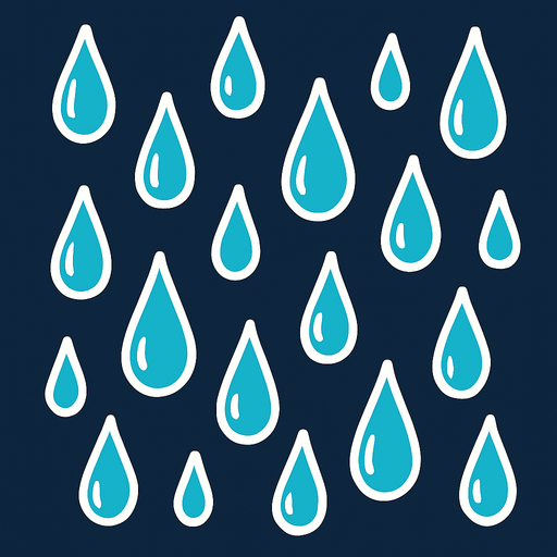 raindrops.
In-Game asset.  2d.  High contrast.  No shadows