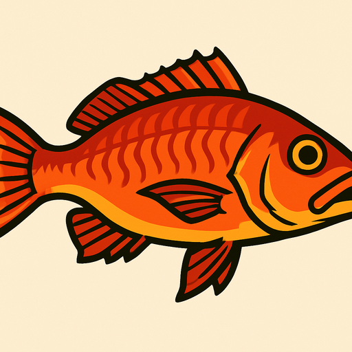 horizontal image Snapper fish.
In-Game asset.  2d.  High contrast.  No shadows